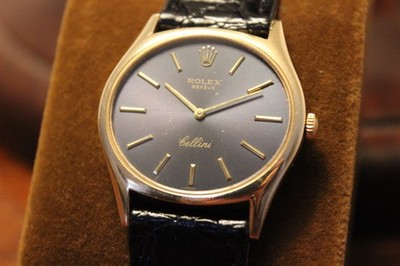 Vintage Rolex Cellini 3806 18k / 750 Gelbgold Herren Uhr 32mm Handaufzug 