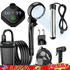 Portable Electric Camping Shower Kit High Pressure Pump Heater Spray Gun New