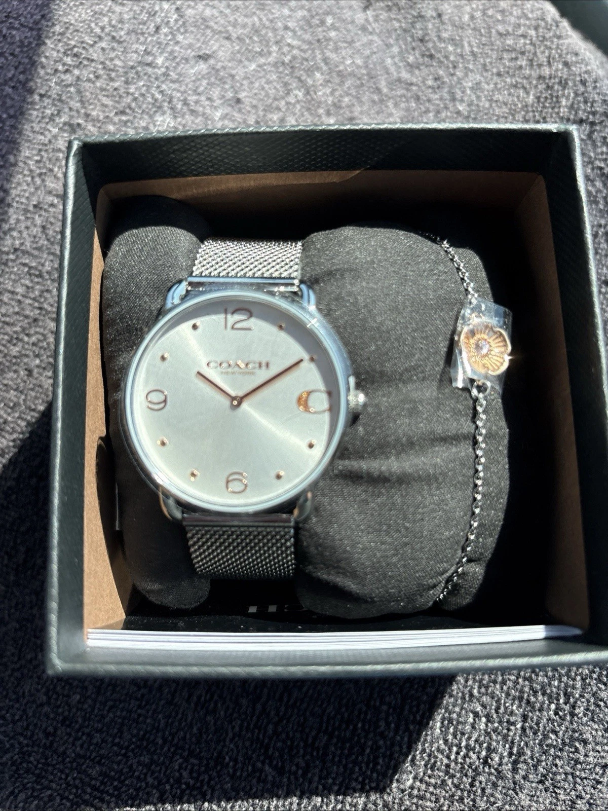 NUOVO OROLOGIO COACH Elliot maglia argento bracciale donna set regalo 1400003