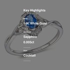 Le Vian 14K White Gold Cocktail Ring for Her 0.628 cts Sapphire Diamond Size 10 — photo 2