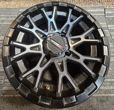 (QTY 1) System 3 Off-Road ST6 Black Machined ATV/UTV Wheel Rim 12x7 4x110 10mm