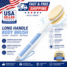Back Scrubber Anti Slip For Shower, Shower Brush Long Handle With Stiff And Soft