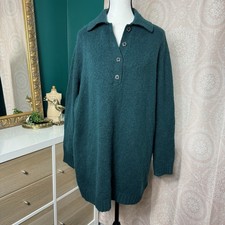 American Eagle Teal Sweater Dress | Size Small | Fall Winter Cozy Knit Collared