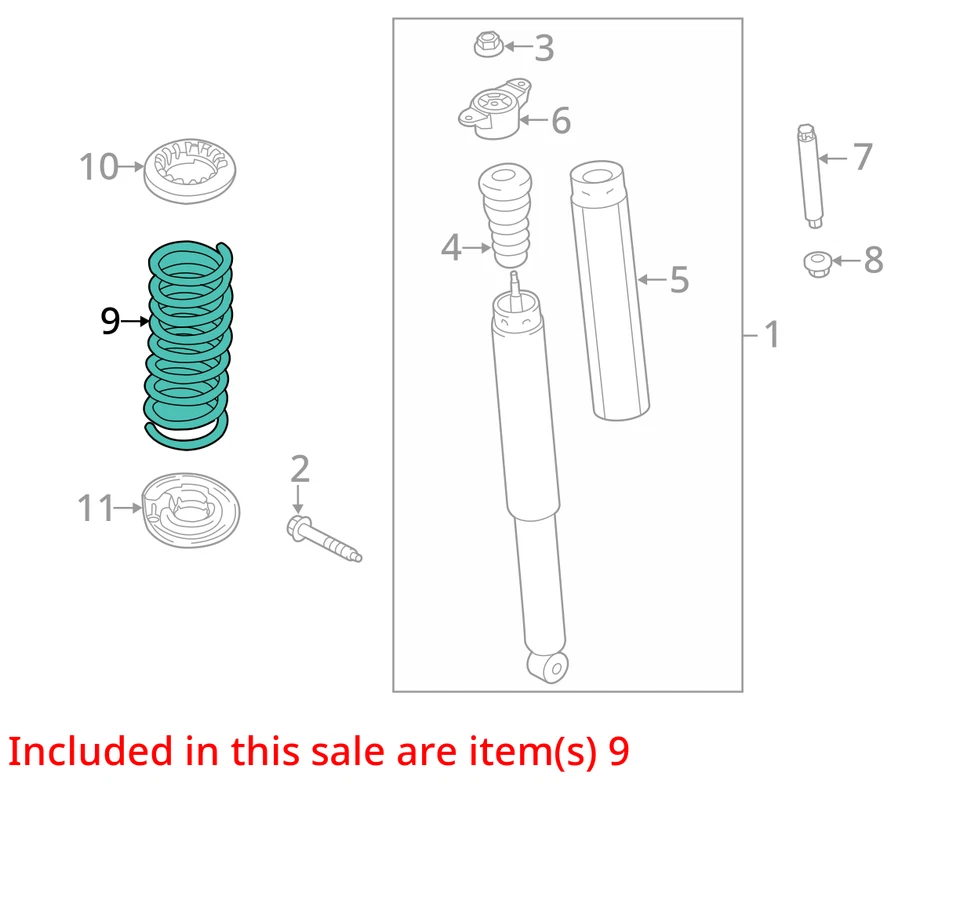 2013-2022 Ford Escape Driver Rear Coil Spring - Oem CNR5R - Image 2 of 3