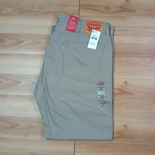 Levi's 505 Jeans Size 40x30 Tan Beige Straight Leg Regular Fit White Tab