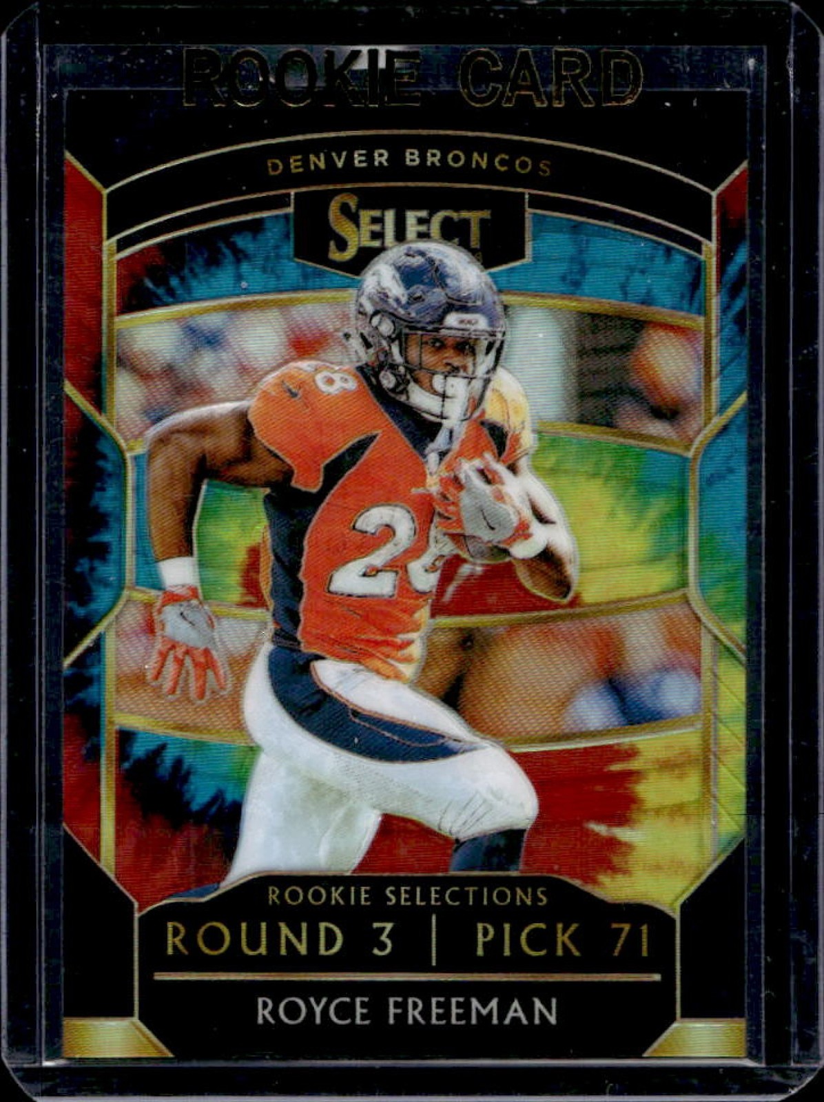 Royce Freeman Panini Select Rookie Selections #RS14 Tie Dye