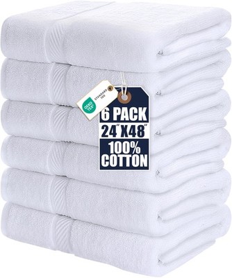 Utopia Towels 6 Pack Medium Bath Towel Set, 24 by 48 Inches, 500 GSM 100 Ring