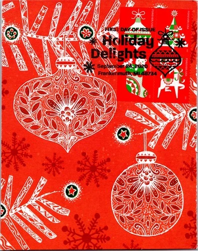 Dr Jim Stamps Maximum Card Holiday Delights 4V Setenant Fdc Bifold