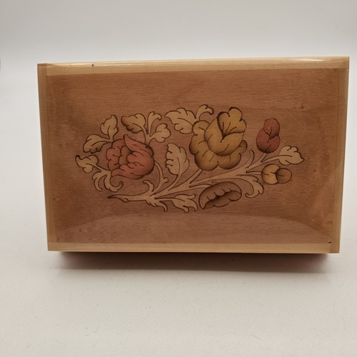 Inlayed Floral Musical Jewelry Box Romance Swiss Made Movement Made In Italy - Picture 5 of 10