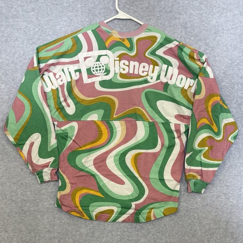 Walt Disney World Spirit Jersey XS Swirl Puffed Psychadelic Tie Dye Pink Green