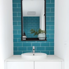 METRO TEAL SUBWAY 20 x 10cm GLOSS WALL TILES - JOB LOT OF 6 SQ.METERS