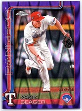 2025 Topps Chrome Corey Seager Purple RayWave Refractor /250 #24 Rangers