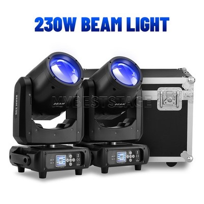 PAIDUN 2Pack 230W 7R Mini Beam Moving Head Light Stage Spot Lighting Flight Case