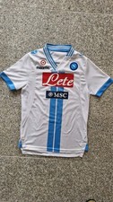 Maglietta Napoli Macron MSC Jersey Size M - Kids White Football **Excellent Condition**