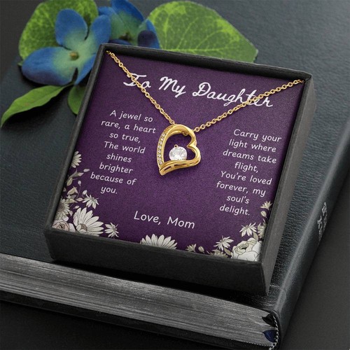 To My Daughter A jewel so rare, a heart so true - Forever Love Necklace - Picture 13 of 30