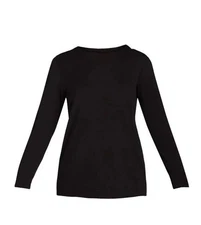 $2 T’s - Time and Tru Women's Cotton Crewneck Long Sleeves L 12-14 Black: 2pack