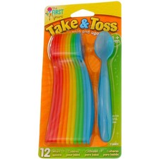 4 Pack The First Years Take  Toss Infant Spoons, Assorted Colors, 12 Ct