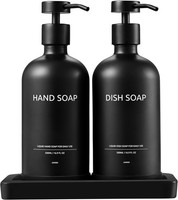 Seifenspender Set 2 StüCk Schwarz Glas Badezimmer KüChe Deko