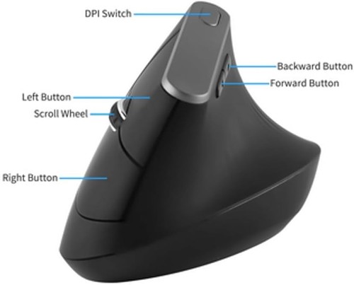 MX Vertical Ergonomic Mouse 2.4 Ghz 1600 DPI Optical Office for Black - 第 5/7 張圖片