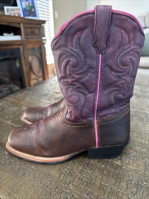 Dan Post Purple Square Toe Majesty Western Cowboy Boots Girl s Size 5 Women s 7