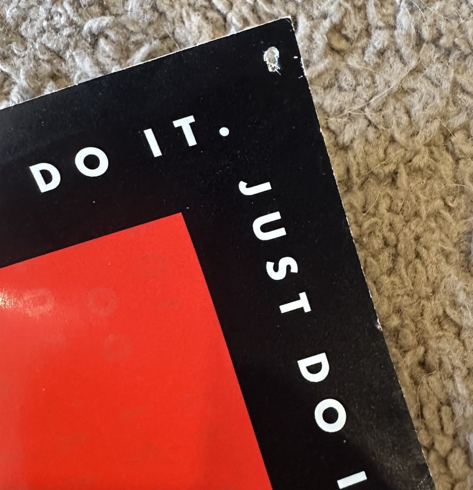 Vintage 1996 Nike Swoosh Logo Poster Just Do It 15.5