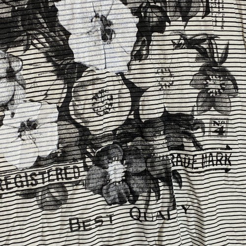 Top Lucky Brand para mujer mediano blanco negro a rayas gráfico floral tiras cuello en V M - Imagen 10 de 23