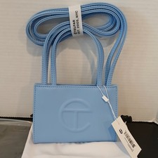 Telfar Blue Vegan Leather Mini Shopping Bag C...