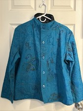 Womens Embroidered Reversible Jacket Pockets Art To Wear Boho Size See Msmts.