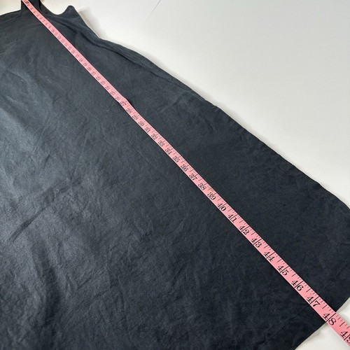 Talbots Petites Irish Linen Maxi Dress Sz 8 Black Sleeveless Minimalist Vintage - Picture 9 of 11