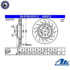 2x BRAKE DISC 24.0130-0213.2 FOR BMW N54B30A 3.0L 6cyl 1 E82 S65B44A 4.4L 8cyl