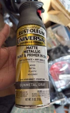 Rust‑Oleum 271473 Universal All‑Surface Metallic Spray Paint — Flat Soft Iron