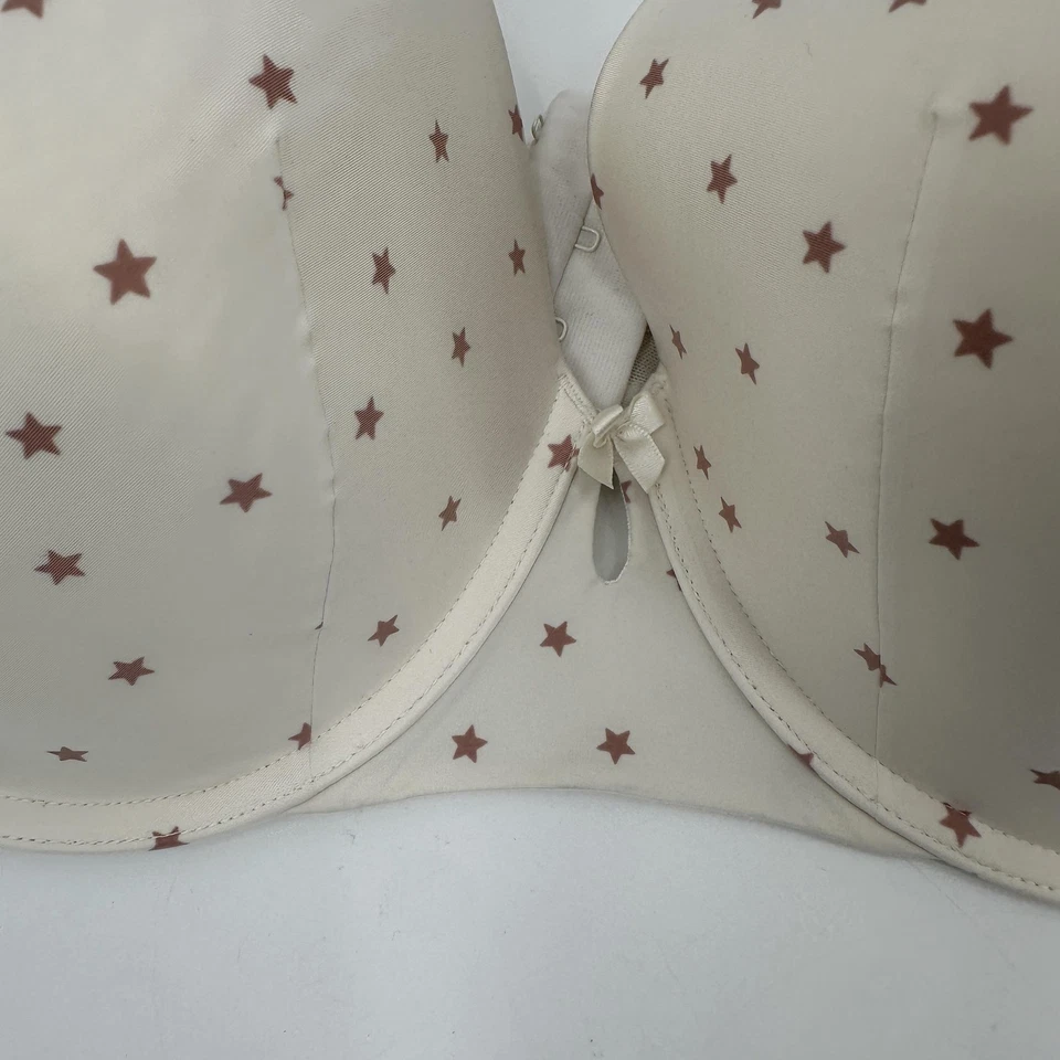 Torrid Curve Bra Womens 42DD Ivory Star Print 360 Back Smoothing T-Shirt Padded - Image 4 of 4