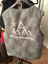 HUF X Pleasures Midland Vest NWT Men’s Medium Olive Reflective Print Skate Wear