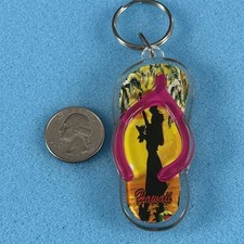 Hawaii Beach Palm Trees Flip Flap Sandal Travel Souvenir Keychain Key Ring 58155