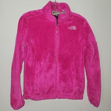 The North Face Girls Pink Full Zip Fleece Sweatshirt Size Large 14/16 Fleece