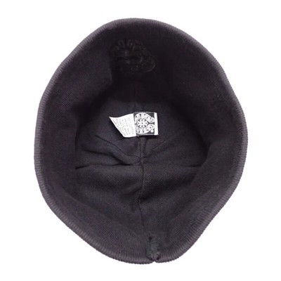 CHROME HEARTS 90s Thermal Beanie Knit Cap Cotton Black Unisex ISY
