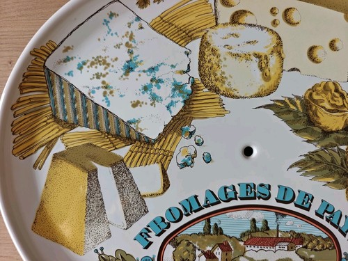 Estello Vintage Cheese Big Plate Original Wooden Handle, Rare, Fromages de Pays - Imagen 7 de 17