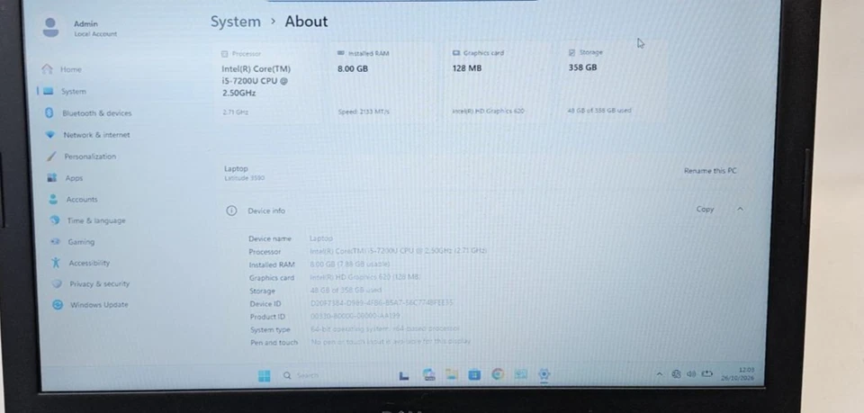Dell Latitude 3590 · i5-7200U · 8GB · 384GB, photo 3 of 5