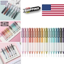 Pastel Barrel Gel Pens 18 Pack Retractable Black Ink Fine Point for Note Taking