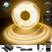 Cob Led Streifen 2700K Warmweiß 10M Dimmbar 24V Flexibel Mit Fernbedienung Diy