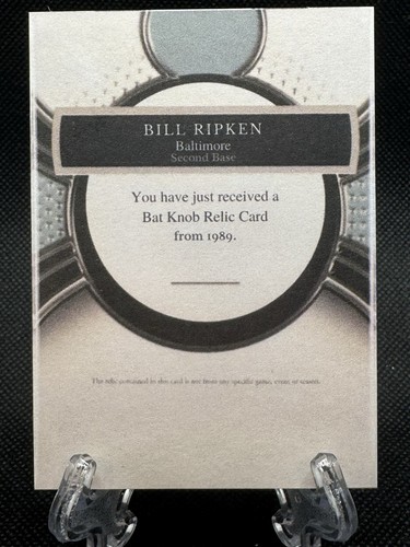 Bill Ripken FF Error - Bat Knob Relic Card Custom Made w/ Real Wood - Uncensored - Picture 2 of 3