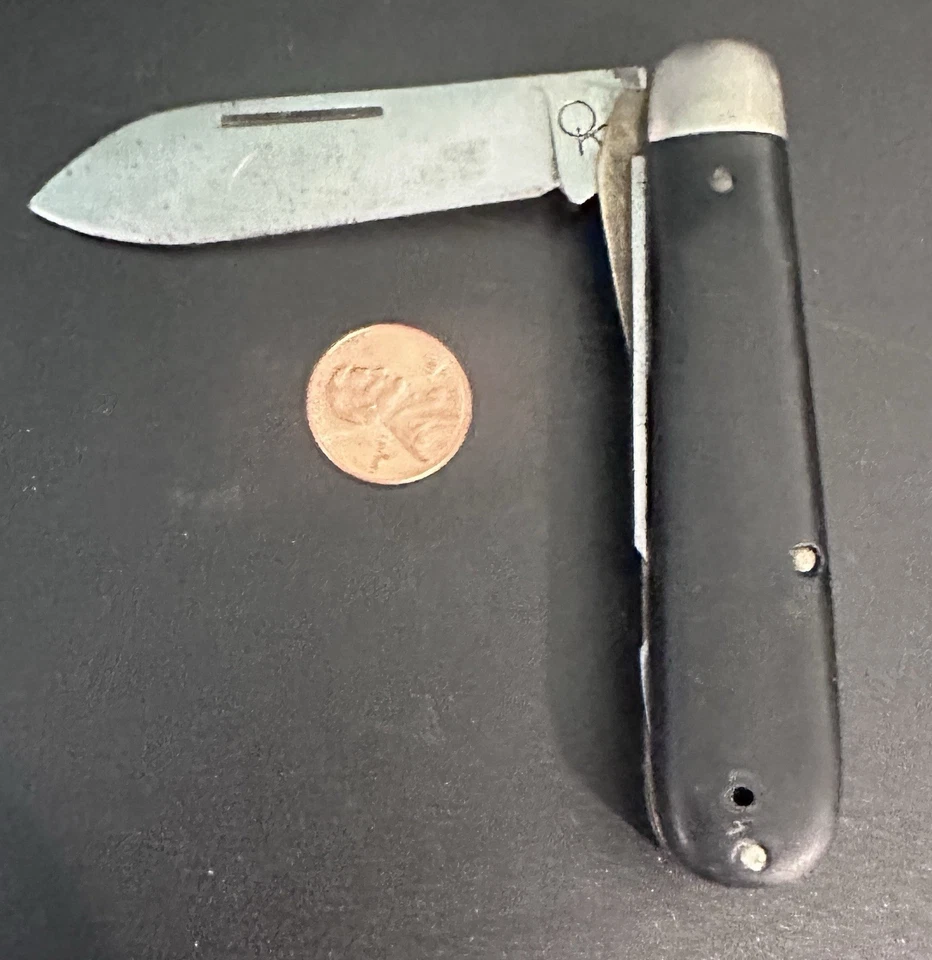 Винтажный военный универсальный нож OK США 2 лезвия карманный инструмент черная ручка - Изображение 4 из 4