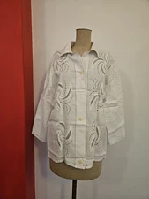 Vintage Victorian Edwardian Rare Cotton Linen Shirt Top Blouse Embroidered  (#3)
