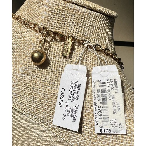 Kate Spade New York COATED SETTING Crystal Jumbo Jewels Champagne NECKLACE NWT - Picture 8 of 9