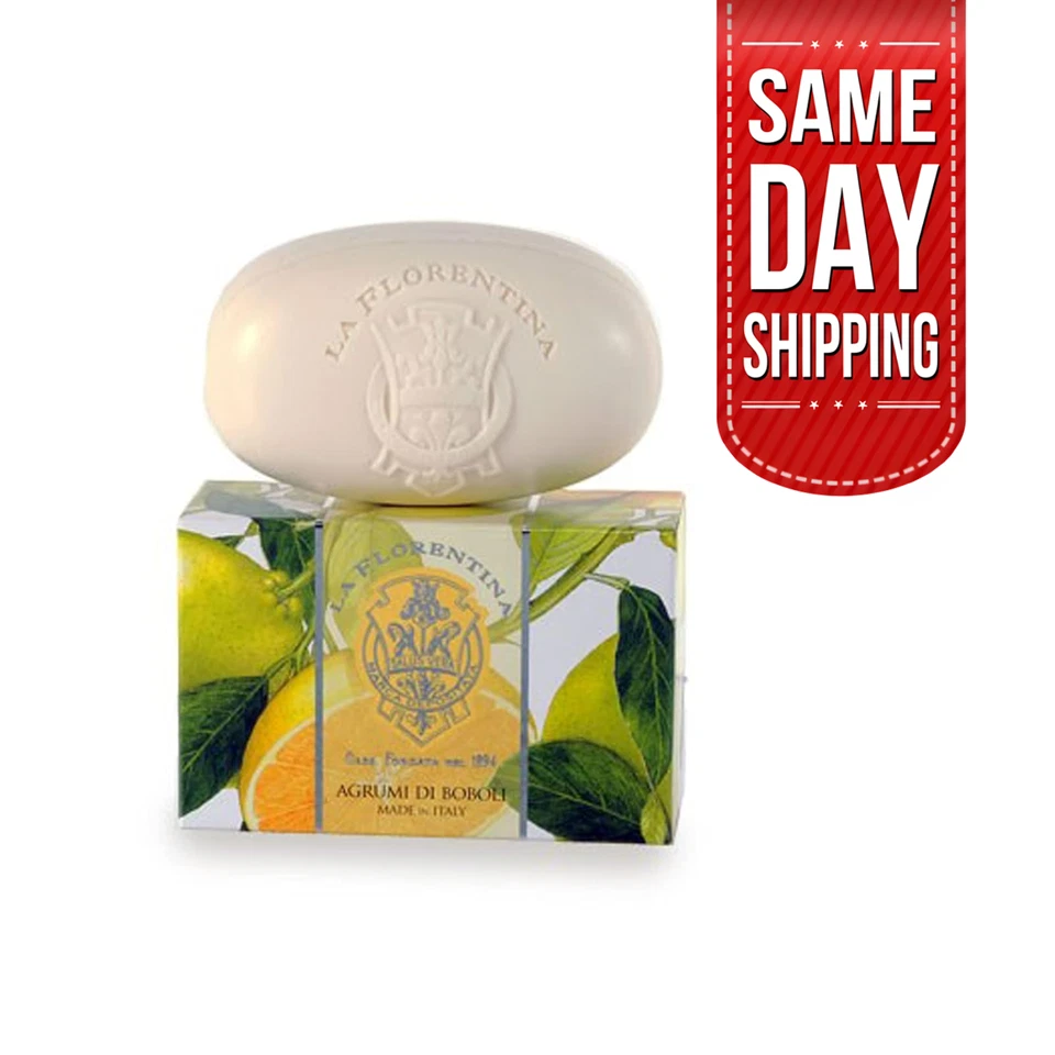 Jabón de baño en barra perfumado de lujo La Florentina Boboli Citrus Italia, 10,5 fl oz Foto 2 de 3