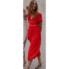 NWT J. Crew Smocked Trim Midi Dress in Crepe de Chine Women’s Sz. 00