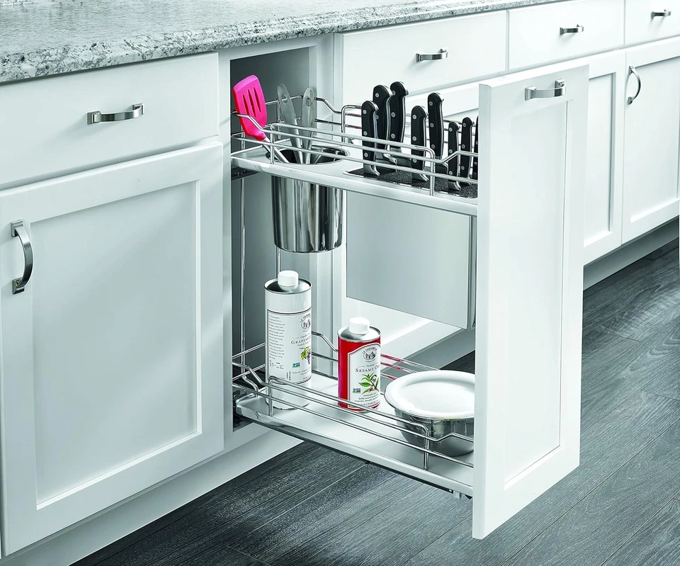 Rev-A-Shelf 5322KB-BCSC-11-GR  Two-Tier Knife Block Pullout Organizers w/Soft - Image 2 of 4