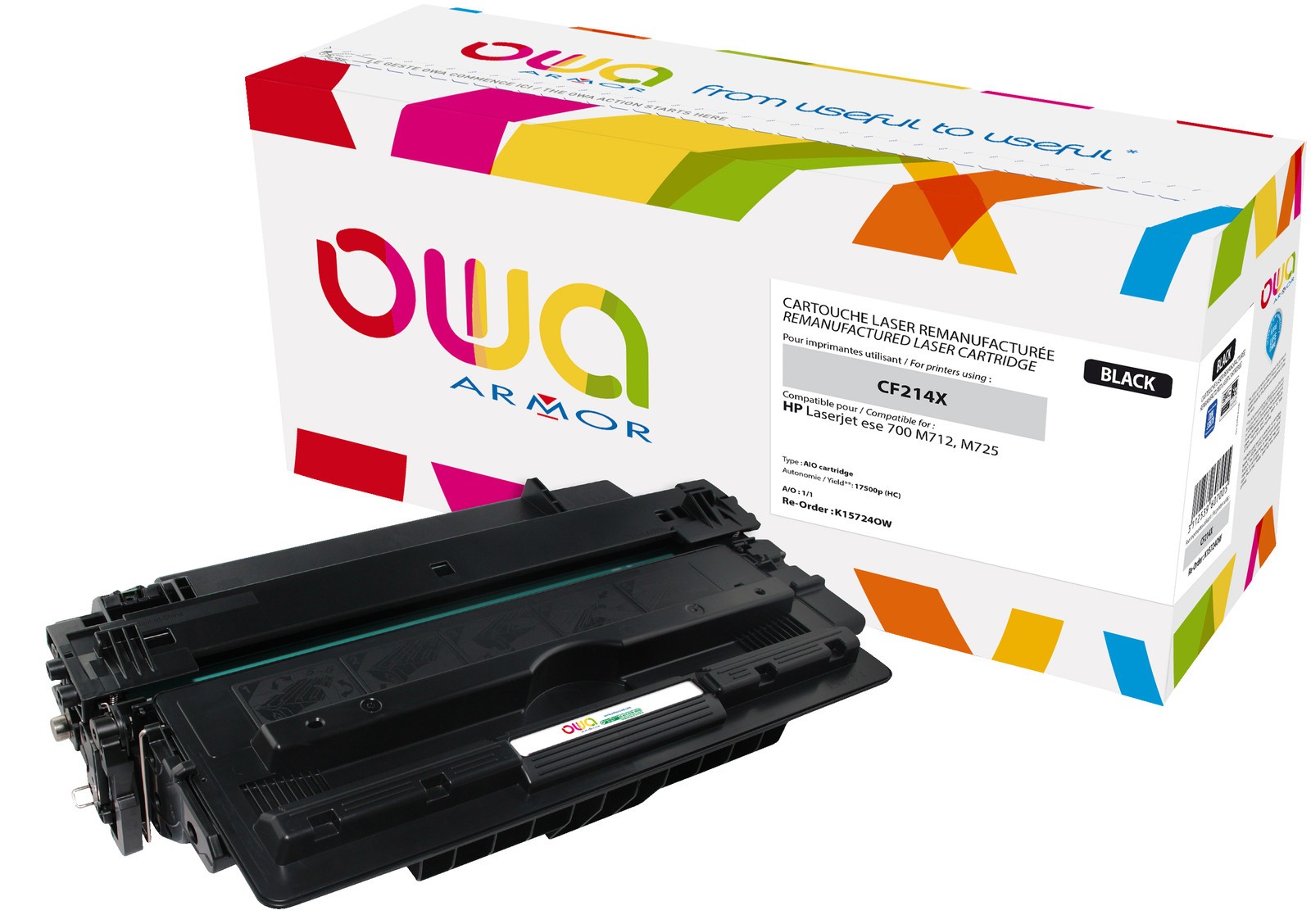 Тонер OWA K15724OW Schwarz HP CF214X CF 214 X NO 14X 14X BK ЧЕРНЫЙ 19290₽