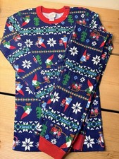 NWOT Hanna Andersson Sz 14/160 Long John Pajamas Gnome Sweet Gnome Christmas