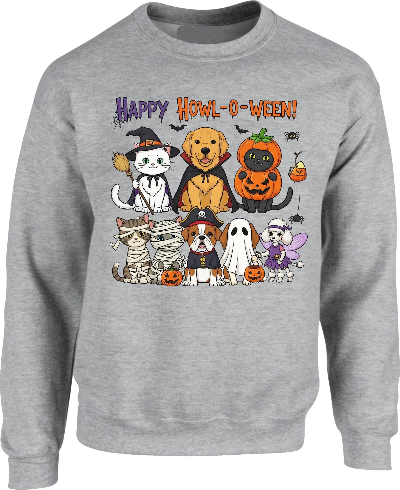 Halloween Pumpkin Jumper, Spooky Ghost Sweatshirt, Animal Halloween Sweatshirt